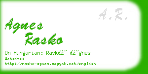 agnes rasko business card